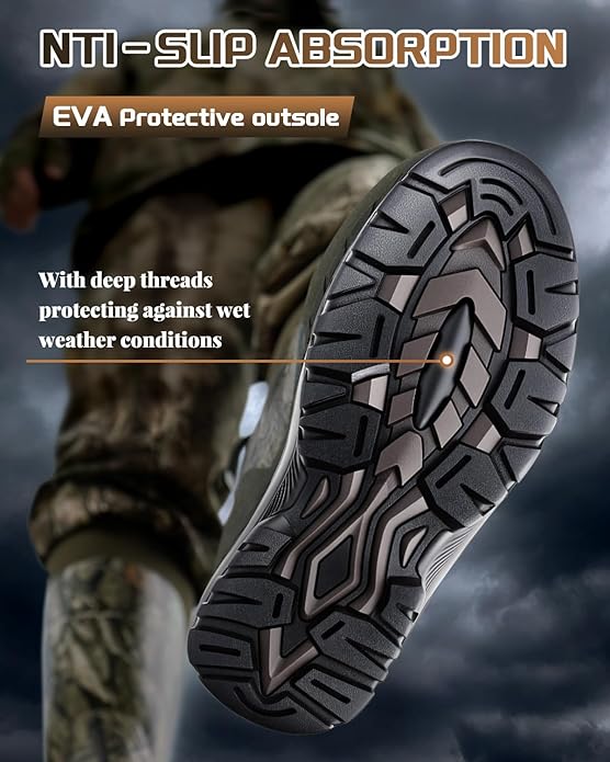 Kalkal Hunting Boots for Men with 800g Insulation, Waterproof Men's Insulated hunting boots with 7mm Neoprene, Sturdy Warm Rubber Boots for Outdoor Hunting Boots for Men (Size 6-14)