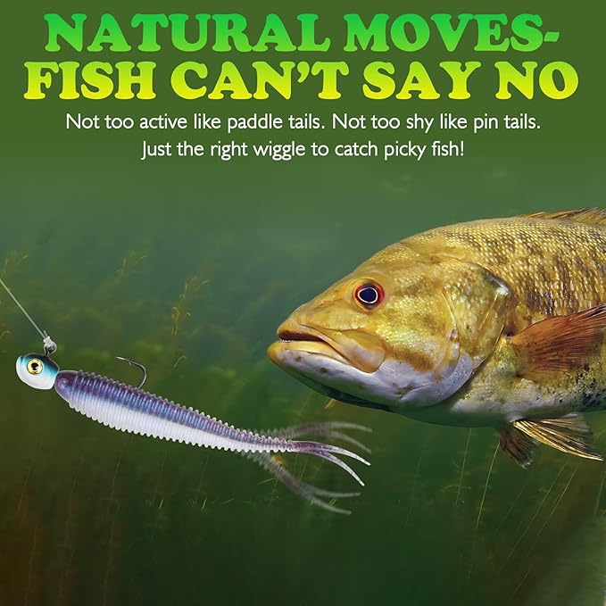 LUCKYFISHING Soft Plastic Baits 20PCS/30PCS/40PCS Forked Tail Fishing Soft Bait for Bass Walleye Trout Crappie Lures 3in/3.5in/4in