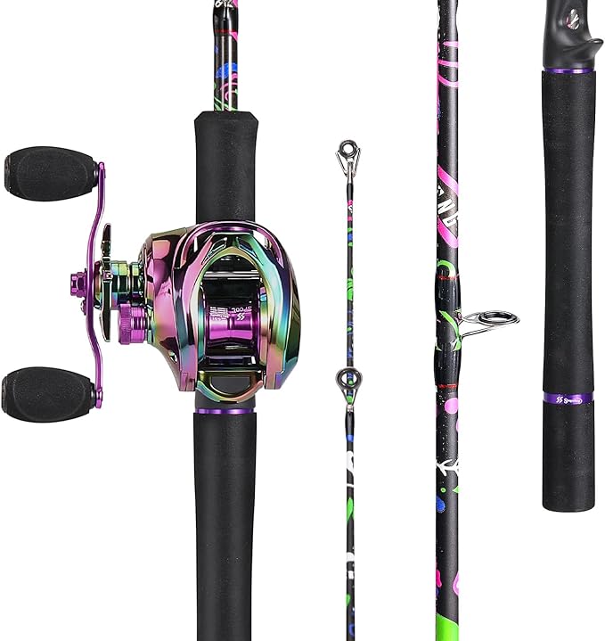 Sougayilang Fishing Rod and Reel Combo, Baitcasting/Spinning Combo, IM7 Graphite Blank Rods with EVA Handle