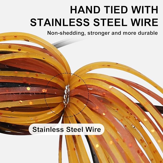 TRUSCEND Fishing Jigs with Ultra Smooth Teflon Hook, Tour Grade Titanium Weed Guard Swim Jigs, Valuable Weedless Skirted Jig, Well-Made Fishing Lures for Crappie Bass Trout, Freshwater Fishing Gear
