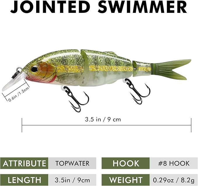 TRUSCEND Swimmax for Freshwater and Saltwater, Lifelike Fishing Lures for Bass Trout Crappie Walleye Pike Bluegill Salmon, Swimbait for Bass, Amazing Fishing Gear Gifts for Family