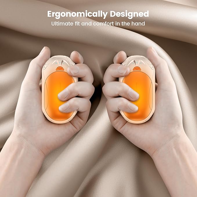 AI Hand Warmers Rechargeable 2 Pack,6000mAh Rechargeable Hand Warmer,20Hrs Long Heating Electric Hand Warmer,Portable Pocket Heater,Pocket Size Hand Warmer, Gifts for Christmas