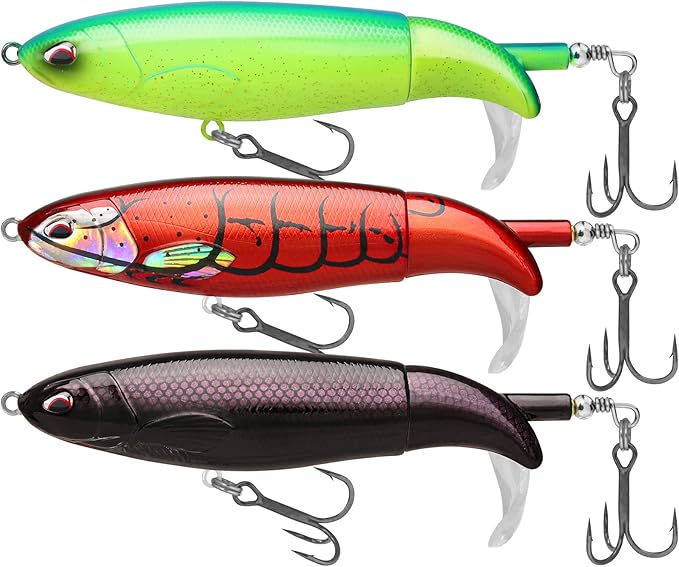 TRUSCEND PoPobait with BKK Hooks, Top Water Plopper Fishing Lures for Bass Walleye Pike Catfish Musky Perch, Floating Lure for Freshwater or Saltwater, Amazing Teasers Fishing Gifts for Family Fishing