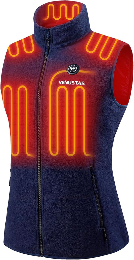 Venustas Women's Fleece Heated Vest with Battery, Lightweight Electric Heated Coat