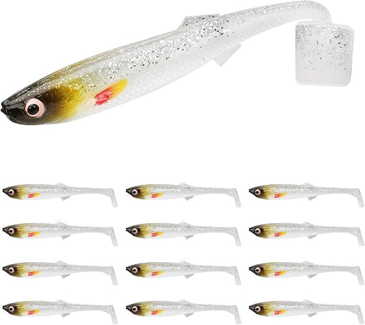 TRUSCEND Easy Catch Soft Lures, Unique Vibrating Swim Action and Trembly Sinking Move for More Bites, Amazing Soft Swimbaits for Family Fishing, Well-Made Fishing Lures for Bass Trout Crappie Walleye