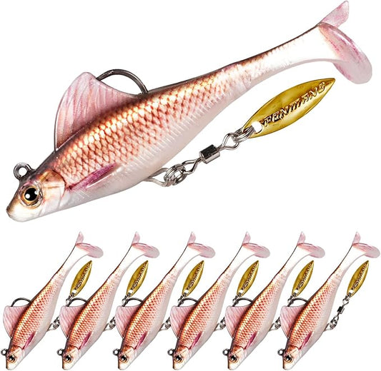 2.5/3.5In Swim Baits for Bass Fishing, Pre-Rigged Jig Heads Soft Plastic Walleye Fishing Lures, Paddle Tail Swimbaits for Bass Fishing, Fishing Bait for Freshwater Saltwater Gifts