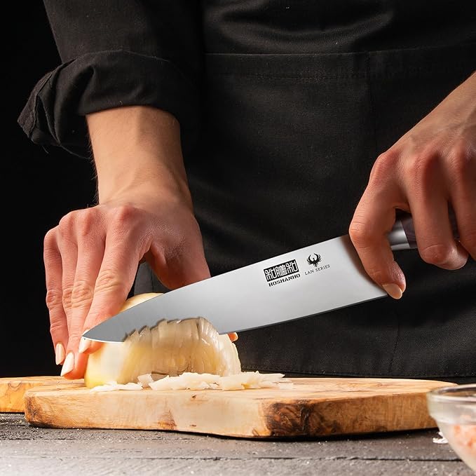 8 Inch Chef Knife for Cooking, Super Sharp High Carbon Stainless Steel Kitchen Knife, Professional Japanese Knife with Durable Wood Handle