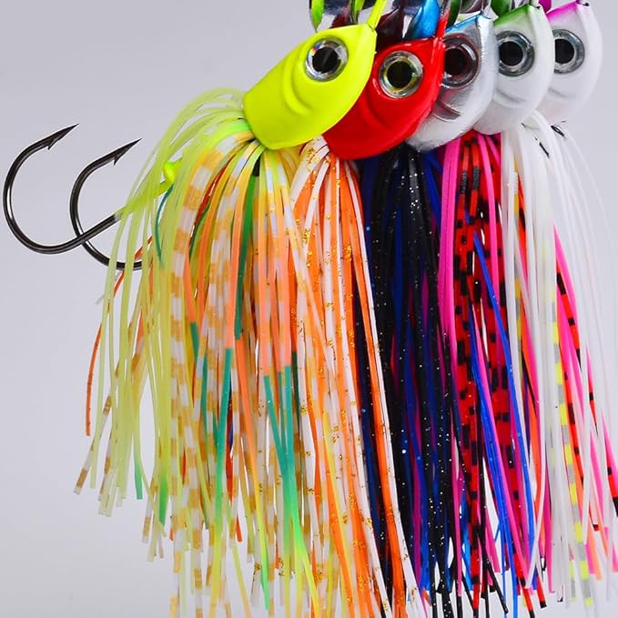 Spinnerbait Fishing Lure, Hard Metal Jig Spinner Baits Kits Swimbait for Bass Trout Pike Salmon Walleye Freshwater Saltwater 5pcs/Pack