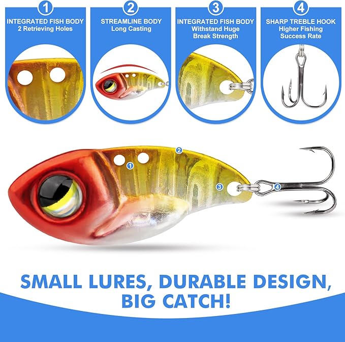 TRUSCEND Swimming or Jigging Fishing Spinners with Two-Way Spinning Spoons System, Rooster Tail Fishing Lures with Flash Copper Body & Blade, Freshwater and Saltwater Blade Bait for Bass Walleye Trout