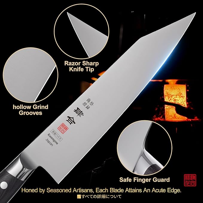 8.27 Inch Kiritsuke Knife, AUS-8 Alloy Steel Japanese Chef Knife with Full-Tang Pakkawood Handle, 210mm Chefs Knife with Premium Gift Box (Classic Series)