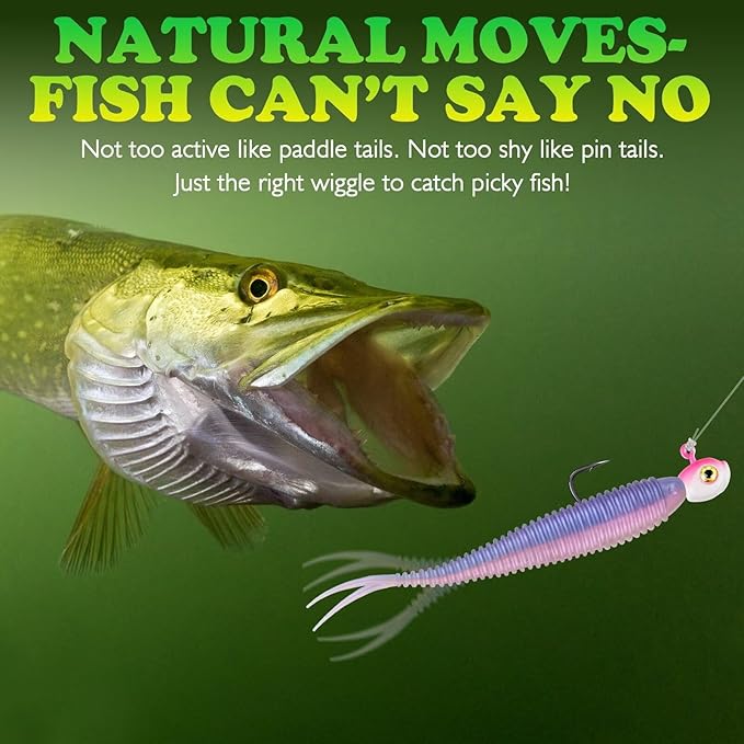 LUCKYFISHING Soft Plastic Baits 20PCS/30PCS/40PCS Forked Tail Fishing Soft Bait for Bass Walleye Trout Crappie Lures 3in/3.5in/4in