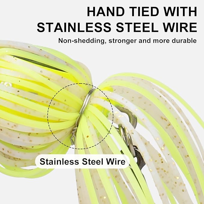 TRUSCEND Fishing Jigs with Ultra Smooth Teflon Hook, Tour Grade Titanium Weed Guard Swim Jigs, Valuable Weedless Skirted Jig, Well-Made Fishing Lures for Crappie Bass Trout, Freshwater Fishing Gear