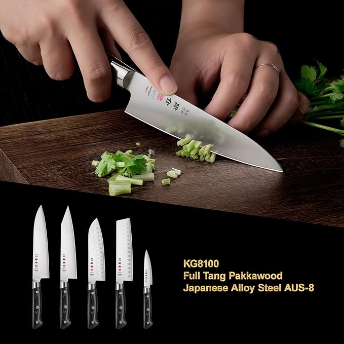 5 Inch Petty Paring Knife, AUS-8 Steel Japanese Kitchen Utility Knife with Full-Tang Pakkawood Handle and Premium Gift Box (Classic Series)