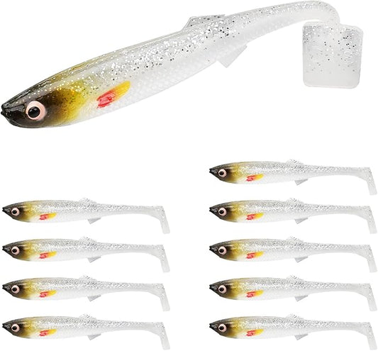TRUSCEND Easy Catch Soft Lures, Unique Vibrating Swim Action and Trembly Sinking Move for More Bites, Amazing Soft Swimbaits for Family Fishing, Well-Made Fishing Lures for Bass Trout Crappie Walleye