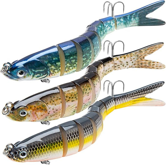 Bass Fishing Lure for Freshwater and Saltwater Lifelike Fishing Lures Multi Jointed Swimbait for Bass Trout Crappie Walleye Pike Fishing Gifts for Men