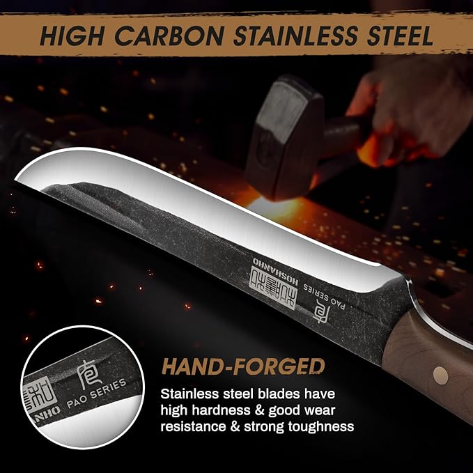 6.7 Inch Boning Knife for Meat Cutting, Super Sharp Fillet Knife for Fish, High Carbon Steel Hand Forged Butcher Knives for Brisket Trimming, BBQ, Camping