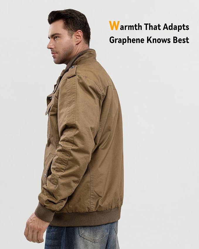 Wulcea Graphene Heated Jacket for Men 12V Fast Charge 18400mAh Large Capacity