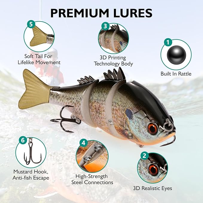 Fishing Lures, 3-Piece Topwater Lures for Bass, Walleye, and Pike, 2025 New Wasp-Style Top Water Crawler for Freshwater & Saltwater Fishing, 2.6in, 15g