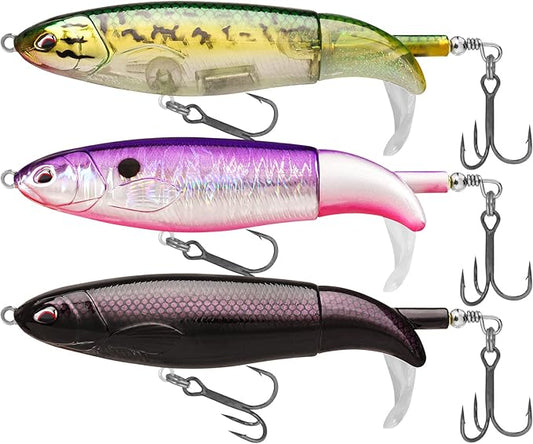 TRUSCEND PoPobait with BKK Hooks, Top Water Plopper Fishing Lures for Bass Walleye Pike Catfish Musky Perch, Floating Lure for Freshwater or Saltwater, Amazing Teasers Fishing Gifts for Family Fishing