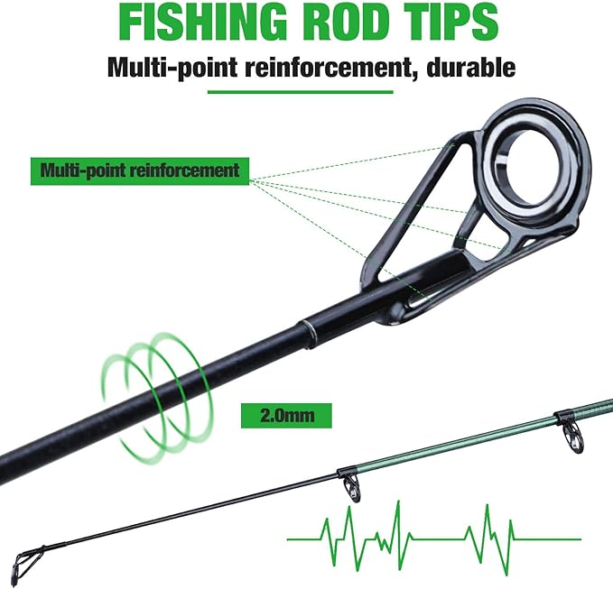 Sougayilang Telescopic Fishing Rod - 24 Ton Carbon Fiber,CNC Machined Reel Seat, Comfortable EVA Handle, Travel Fishing Rod for Bass Trout Fishing