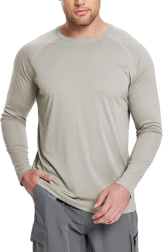 baleaf Men's Sun Protection Shirts UV SPF UPF 50+ Long Sleeve Rash Guard Fishing Running Quick Dry Lightweight