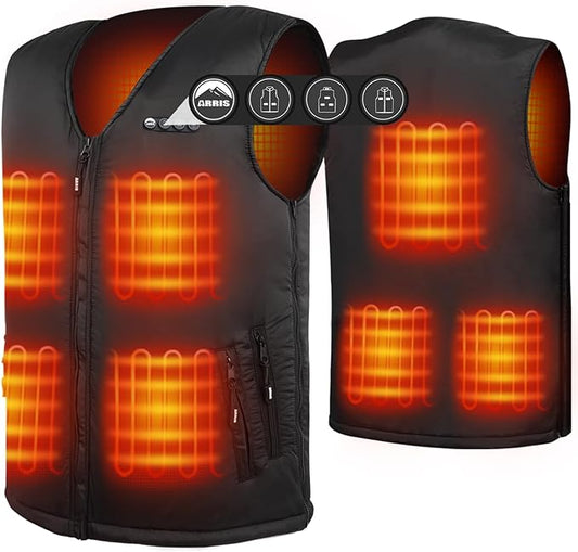 ARRIS Fleece Heated Vest for Men with Battery Pack Included, Size Adjustable 8 Heating Zones for Hunting