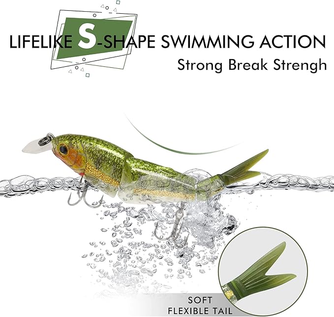 TRUSCEND Swimmax for Freshwater and Saltwater, Lifelike Fishing Lures for Bass Trout Crappie Walleye Pike Bluegill Salmon, Swimbait for Bass, Amazing Fishing Gear Gifts for Family