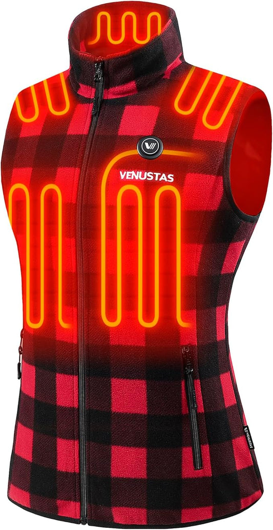 Venustas Women's Fleece Heated Vest with Battery, Lightweight Electric Heated Coat