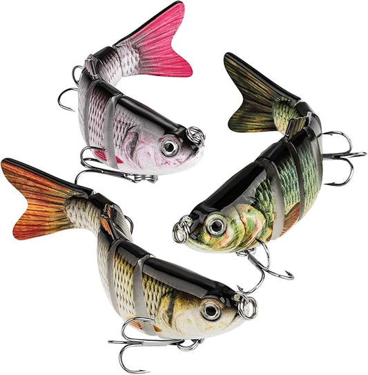 Bass Fishing Lure for Freshwater and Saltwater Lifelike Fishing Lures Multi Jointed Swimbait for Bass Trout Crappie Walleye Pike Fishing Gifts for Men