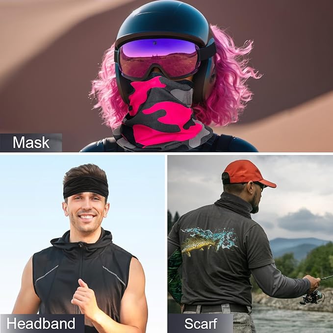 20pcs Cooling Neck Gaiter for Men Women Gator Face Mask Scart Cover Breathable Balaclava Bandana Sun Protection