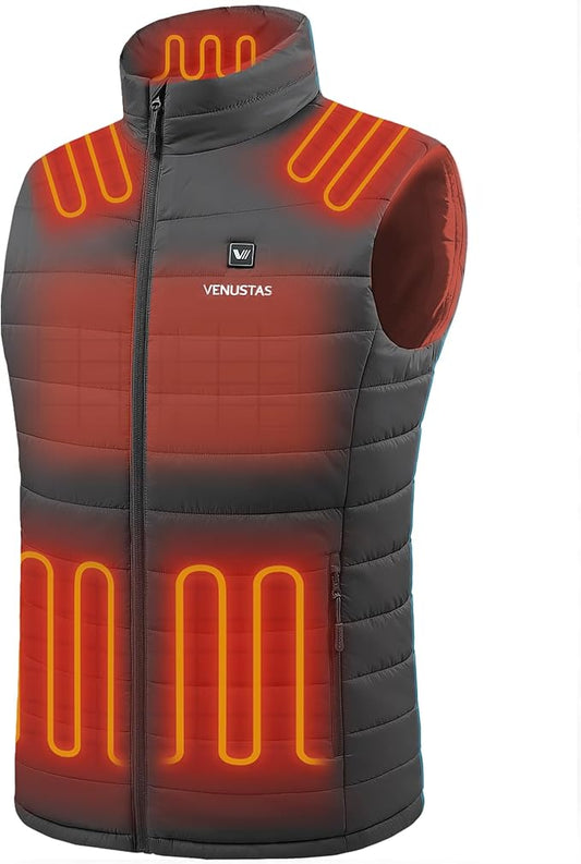 Venustas Men's Heated Vest with Battery, Lightweight Quilted Vest for Men