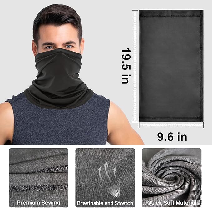 20pcs Cooling Neck Gaiter for Men Women Gator Face Mask Scart Cover Breathable Balaclava Bandana Sun Protection