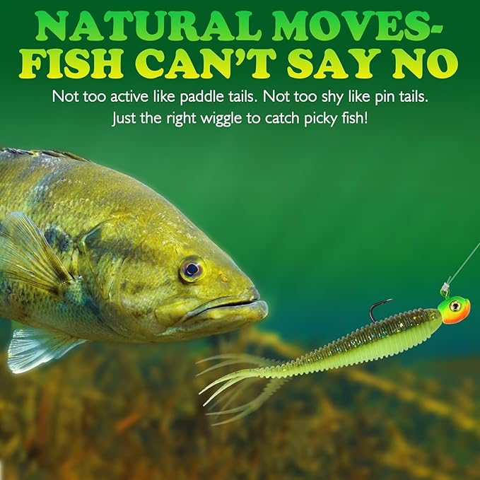 LUCKYFISHING Soft Plastic Baits 20PCS/30PCS/40PCS Forked Tail Fishing Soft Bait for Bass Walleye Trout Crappie Lures 3in/3.5in/4in