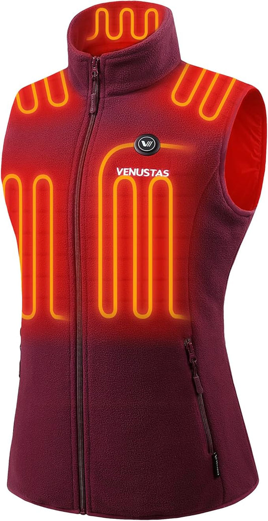 Venustas Women's Fleece Heated Vest with Battery, Lightweight Electric Heated Coat