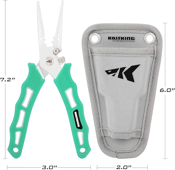 KastKing Cutthroat 7 inch Fishing Split Ring Pliers, 420 Stainless Steel Fishing Tools, Saltwater Resistant Fishing Gear, Tungsten Carbide Cutters