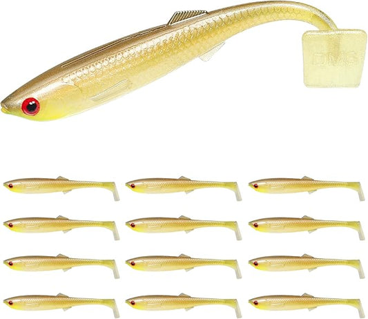 TRUSCEND Easy Catch Soft Lures, Unique Vibrating Swim Action and Trembly Sinking Move for More Bites, Amazing Soft Swimbaits for Family Fishing, Well-Made Fishing Lures for Bass Trout Crappie Walleye