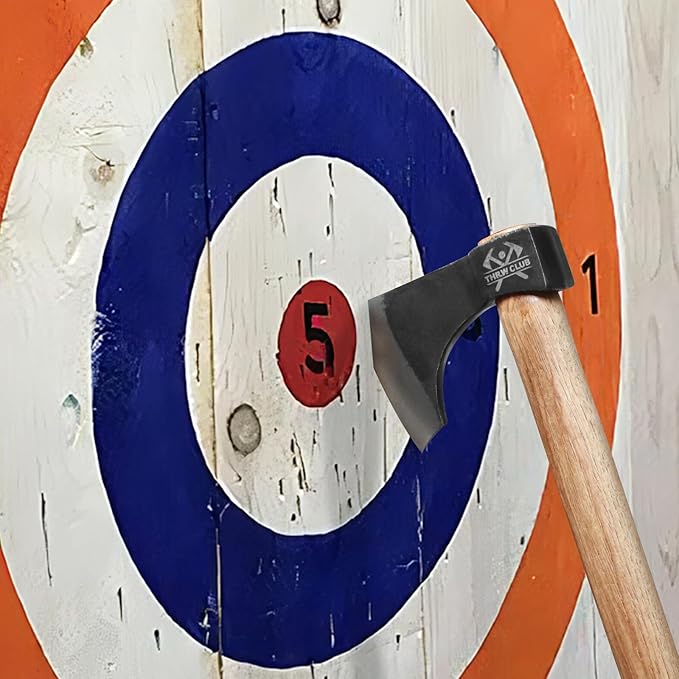 Throwing Axe, 18.9" Throwing Axes and Tomahawks with 1065 High Carbon Steel & Hickory Wooden Handle, Perfect for Axe Throwingg Game, Competition and Recreation, Gift for Men