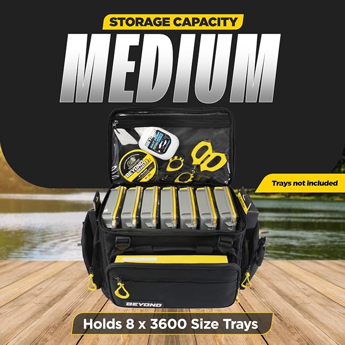 Beyond Fishing Hauler Tackle Bags - Water Resistant With Hard Molded Bottom - Perfect for Fresh Water & Salt Water Fishing Tackle Storage - Holds Tackle Boxes and Fishing Gear