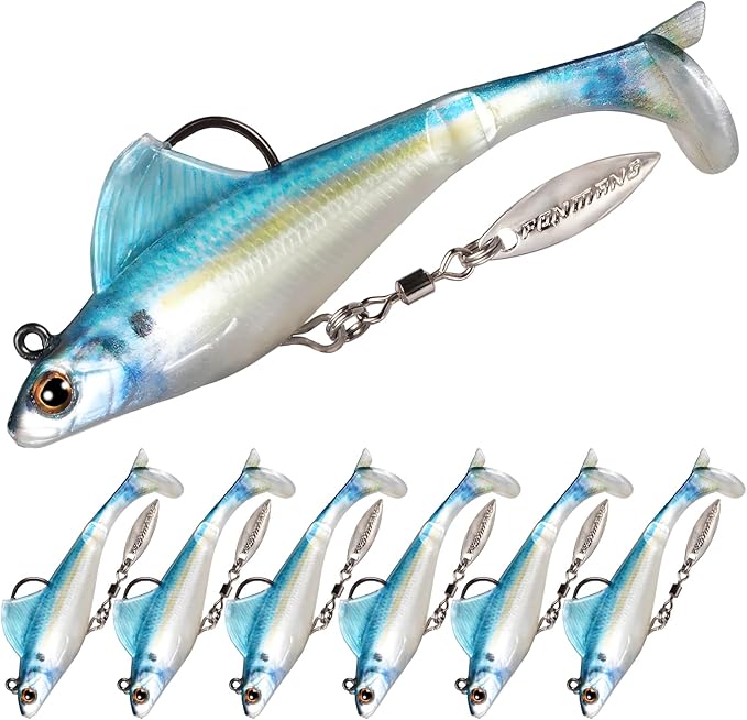 2.5/3.5In Swim Baits for Bass Fishing, Pre-Rigged Jig Heads Soft Plastic Walleye Fishing Lures, Paddle Tail Swimbaits for Bass Fishing, Fishing Bait for Freshwater Saltwater Gifts
