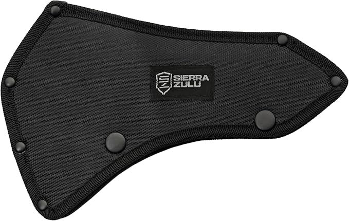 Sierra Zulu Camping Axe - Tactical Survival Hatchet with Bearded Axe Head, Nylon Sheath & Glass Fiber Handle - Full Tang Outdoor Bushcraft Tool for Camping, Hiking, and Chopping Tasks