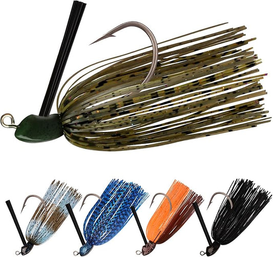 TRUSCEND Fishing Jigs with Ultra Smooth Teflon Hook, Tour Grade Titanium Weed Guard Swim Jigs, Valuable Weedless Skirted Jig, Well-Made Fishing Lures for Crappie Bass Trout, Freshwater Fishing Gear