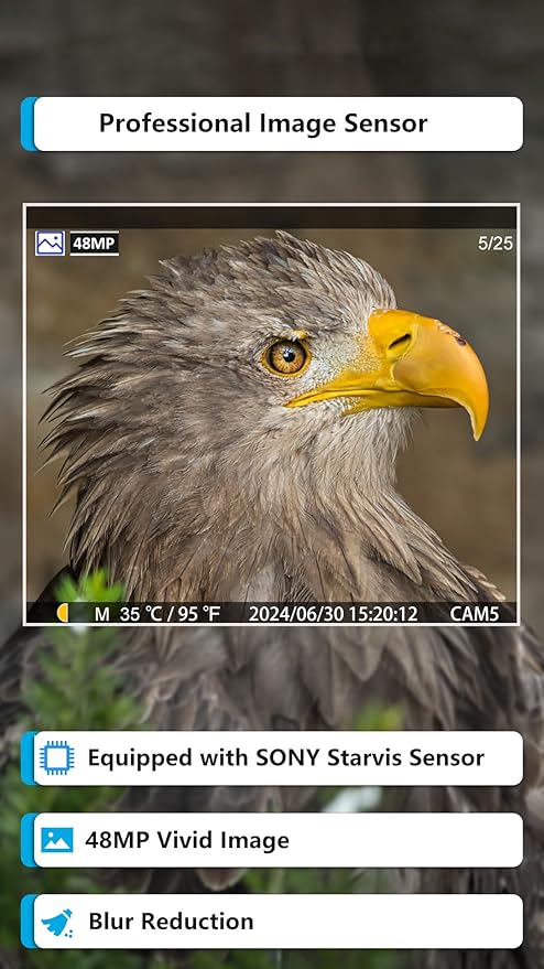 Trail Camera P90 Pro, WiFi Bluetooth, Super-Low-Light Sensitivity, 120° View Angle, 48MP 1296p, Night Vision, Motion Activated, Waterproof, Live Stream to Cell Phone for Hunting Game Cameras