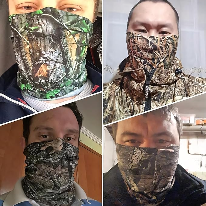 WTACTFUL 2-Pack Camouflage Face Mask Bandana for Men Women - Breathable, Seamless, Moisture Wicking & Versatile