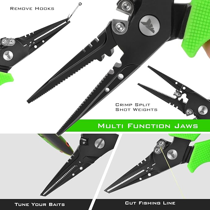 KastKing Cutthroat 7 inch Fishing Split Ring Pliers, 420 Stainless Steel Fishing Tools, Saltwater Resistant Fishing Gear, Tungsten Carbide Cutters