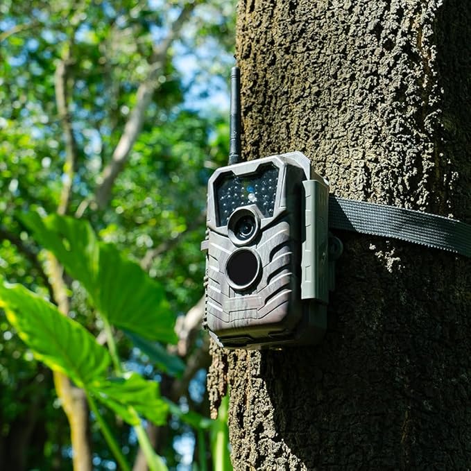 Trail Camera P90 Pro, WiFi Bluetooth, Super-Low-Light Sensitivity, 120° View Angle, 48MP 1296p, Night Vision, Motion Activated, Waterproof, Live Stream to Cell Phone for Hunting Game Cameras