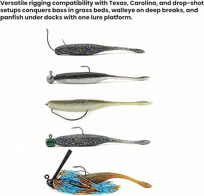 Slow Sinking Soft Fishing Lures Paddle Tail Worm Kit, 3in /3.7in /4.5in - 6 Colors Tail-Wagging Soft Baits with Salt-Infused for Bass/Walleye/Crappie Finesse Fishing,48/60/90Pack.