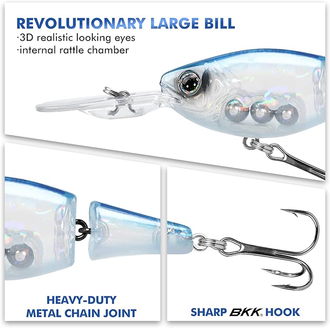TRUSCEND Easy Catch Swimmax, Magic Noisy Turbulent Wiggling and Vibrating Actions for More Bites, Segmented Swimbait Jointed by Dyneema Strongest Fiber, Lifelike Fishing Lures for Relax Family Fishing