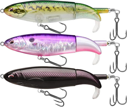 TRUSCEND PoPobait with BKK Hooks, Top Water Plopper Fishing Lures for Bass Walleye Pike Catfish Musky Perch, Floating Lure for Freshwater or Saltwater, Amazing Teasers Fishing Gifts for Family Fishing