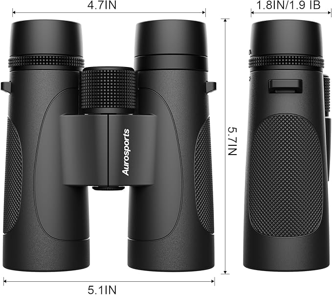 12x42 UHD Binoculars for Adults High Powered: Waterproof for Bird Watching - Large View, Lightweight, Fogproof Binoculars for Hunting Hiking Bird Watching Travel Cruise Black