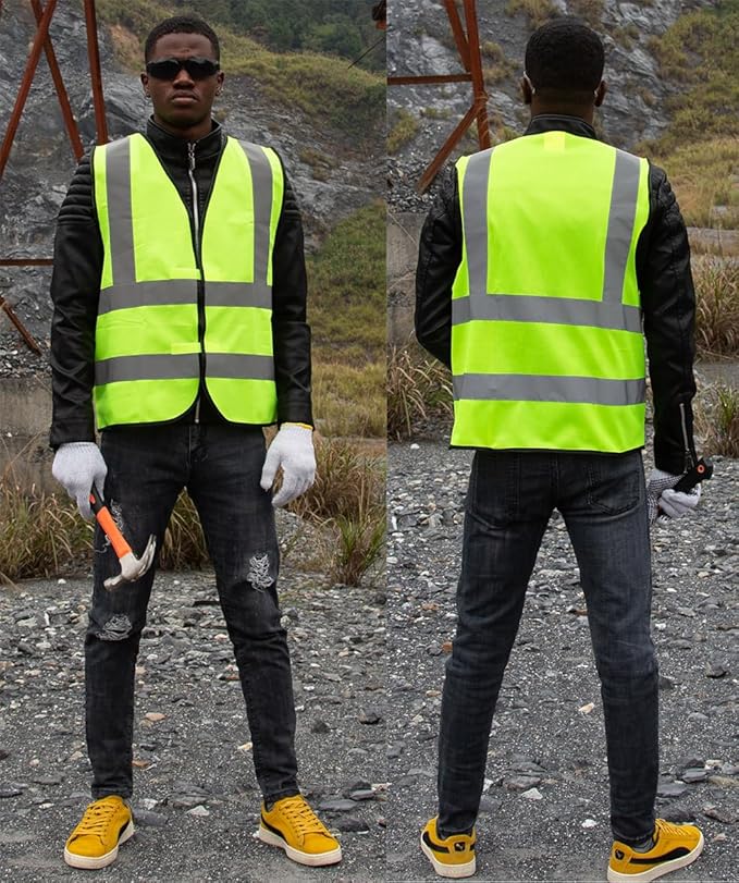 zojo High Visibility Reflective Vests,Adjustable Size,Lightweight Mesh Fabric, Wholesale Safety Vest for Outdoor Works